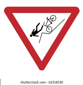 vector bike accident sign