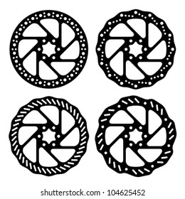 Vector Bike Brake Disc Black Silhouette