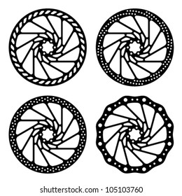 Vector Bike Brake Disc Black Silhouette