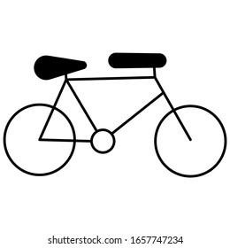 Bicicleta vectorial aislada en fondo blanco. Elemento de viaje. Ilustración de material.