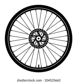 Vector Bike Wheel Black Silhouette