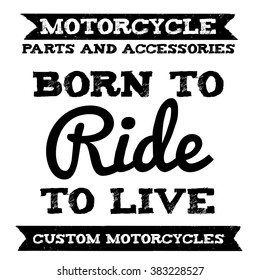 Vector biker quote with motivation phrase