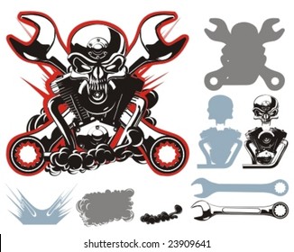 Vector bikers simbols constructor set. More vector motobikers simbols see in my portfolio.