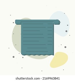 Vector bill icon on multicolored background. Layers grouped for easy editing illustration. For your design.