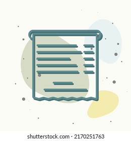 Vector bill icon on multicolored background. Layers grouped for easy editing illustration. For your design.