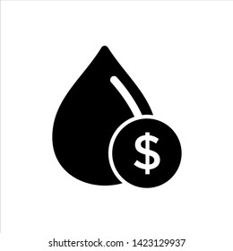 Vector bill payment icon. black water payment symbol with trendy flat style icon for web site design, logo, app, UI isolated on white background
