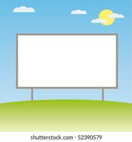 Vector Billboard at the field illustration cartoon