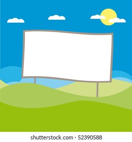 Vector Billboard at the field illustration cartoon