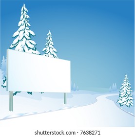 Vector Billboard en la carretera.Invierno.