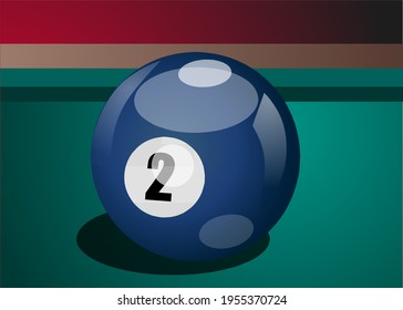 Vektorgrafik der Billardkugel Nr. 2 in blauer Farbe