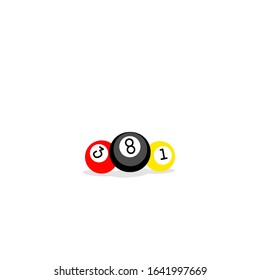 vector billiard logo with a simple concept. suitable for various design purposes.