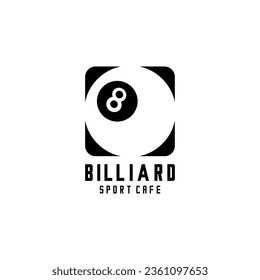 vector billiard sports logo depicting a figure eight ball