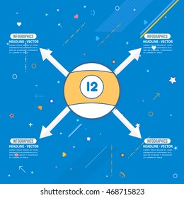 Vector Billiards Ball Concept Infographics Template