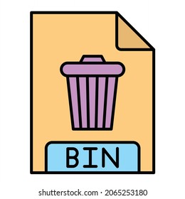 Diseño del icono de contorno de BIN de vectores
