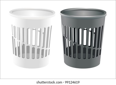 Vector bin set isolated on white