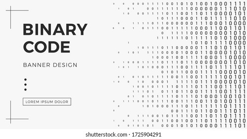 Vector binary code background with data code. Technological backdrop design