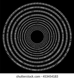 Vector Binary Code Background. Numbers Concept. Algorithm, Data Code, Decryption and Encoding