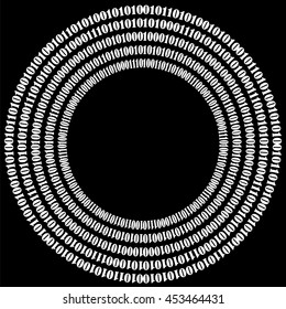 Vector Binary Code Background. Numbers Concept. Algorithm, Data Code, Decryption and Encoding