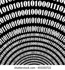 Vector Binary Code Background. Numbers Concept. Algorithm, Data Code, Decryption and Encoding