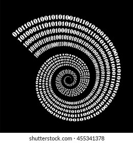 Vector Binary Code Background. Numbers Concept. Algorithm, Data Code, Decryption and Encoding