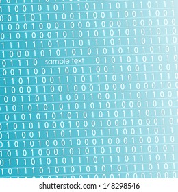 Vector binary code. Blue background
