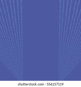 Vector Binary Code Blue Background. Concept Numbers. Algorithm Decryption and Encoding.