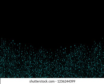 Vector binary code cyber background. Hacker coding concept, row matrix vector. Data technology computer backdrop. Binary numbers 1, 0. Zero, one numbers cyber monday sale background.