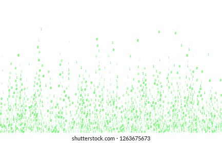 Vector binary code cyber background. Hacker coding concept, row matrix vector. Information decryption and encryption backdrop. Binary numbers 1, 0. Zero, one numbers cyber monday sale background.