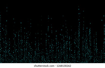 Vector binary code cyber background. Big data concept, neon row matrix vector. Data technology computer backdrop. Binary numbers 1, 0. Zero, one numbers cyber monday sale background.