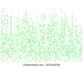 Vector binary code cyber background. Hacker coding concept, row matrix vector. Information decryption and encryption backdrop. Binary numbers 1, 0. Zero, one numbers cyber monday sale background.