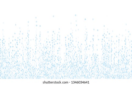 Vector binary code cyber background. Big data concept, neon row matrix vector. Information decryption and encryption backdrop. Binary numbers 1, 0. Zero, one numbers cyber monday sale background.