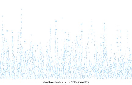 Vector binary code cyber background. Hacker coding concept, row matrix vector. Data technology computer backdrop. Binary numbers 1, 0. Zero, one numbers cyber monday sale background.