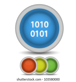 Vector binary icon on white. Eps10