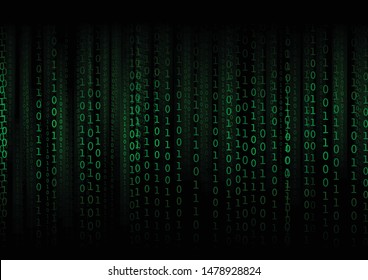 Vector : Binary number on black background