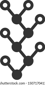 Vector binary tree flat icon. Vector pictogram style is a flat symbol binary tree icon on a white background.