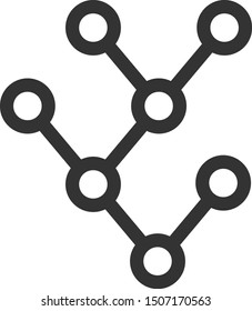 Vector binary tree flat icon. Vector pictogram style is a flat symbol binary tree icon on a white background.