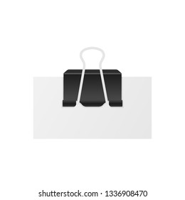 Vector binder clip isolated on white background. Vector stock illustration.