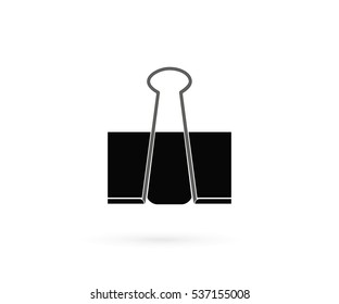 Vector binder clip isolated on grey background
