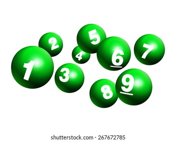 Vector Bingo / Lottery Number Balls One to Nine