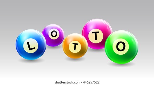 Vector Bingo / Lottery Number Balls with text LOTTO