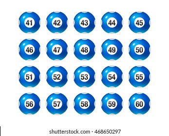 Vector Bingo / Lottery Number Balls Set 41 to 60