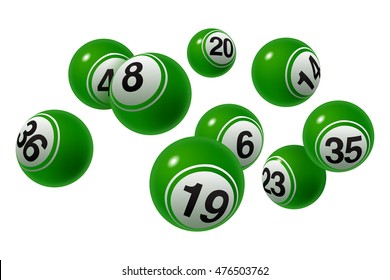 Vector Bingo / Lottery Number Balls Set Green