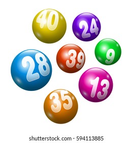 Vector Bingo / Lottery Number Balls Set - Colorful	