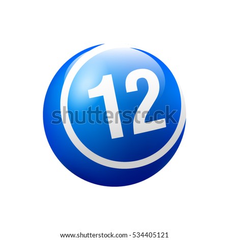 Vector Bingo / Lottery Number Balls Isolated on White Background - 12