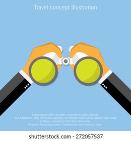 Vector binocular flat icon illustration.