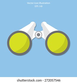 Vector binocular flat icon illustration.