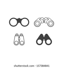 Vector Binocular Icon Symbol Set