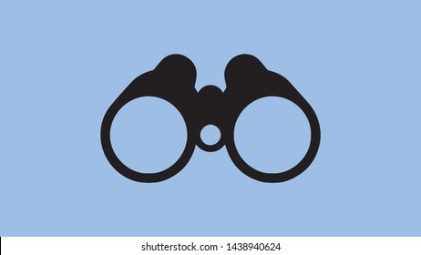 vector binoculars icon design element illustration on blue background