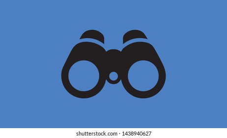 vector binoculars icon design element illustration on blue background