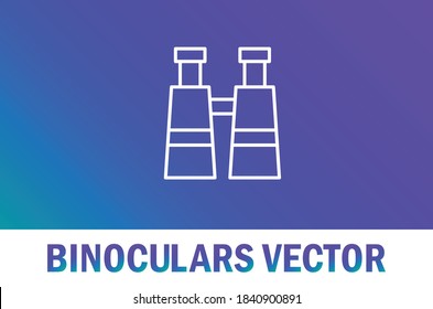 Vector de icono de binoculares con. Aislado con fondo degradado. Para el diseñador.